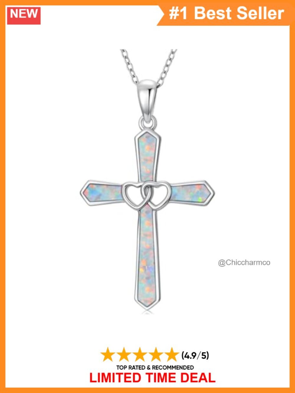 925 Sterling Silver Cross Pendant Necklace 18+2 Inch Adjustable Christian Gift